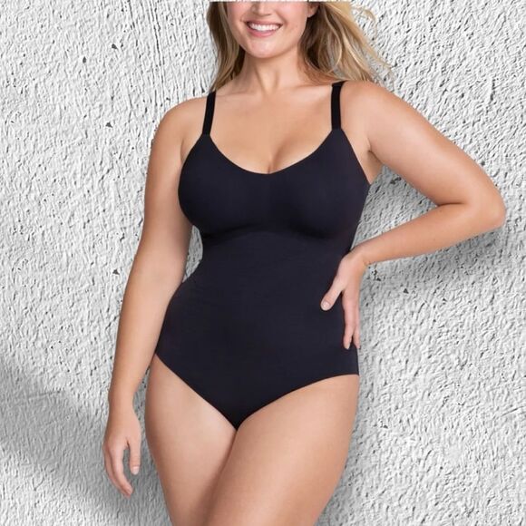 HONEYLOVE Bodysuit Cami NEW Shaping Compression Sculpting in Vamp Black Size S - Picture 14 of 14